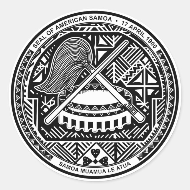 Adesivo Selo da Samoa Americana  (Frente)