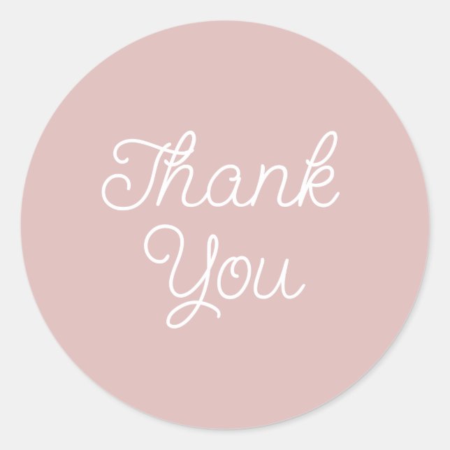 Adesivo Selo de agradecimento rosa Mauve de caligrafia sim (Frente)
