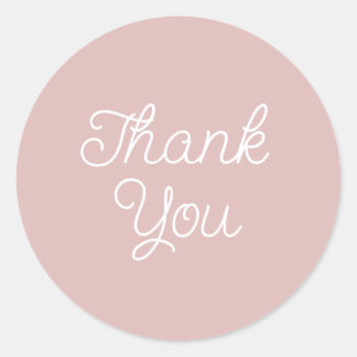 Adesivo Selo de Agradecimento Simples Caligrafia Rosa Malv