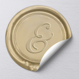 Adesivo Selo de Ampersand Wax de Casamento Dourado Moderno
