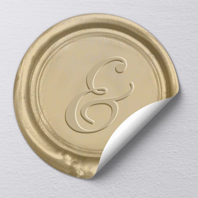 Adesivo Selo de Ampersand Wax de Casamento Dourado Moderno (Criador carregado)