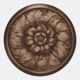 Adesivo Selo de aparência relevada barroco vintage Chocola