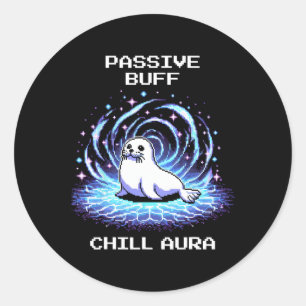 Adesivo Selo de Arte Pixel de Aura Relaxante e Fortalecedo