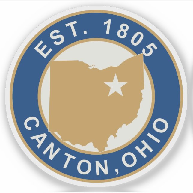 Adesivo Selo de Canton, Ohio, EUA (Frente)