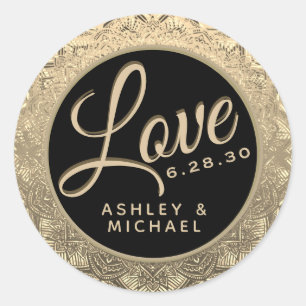 Adesivo Selo de casamento de amor personalizável