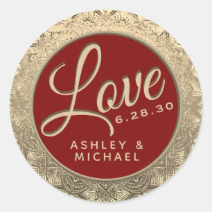 Adesivo Selo de casamento de amor personalizável