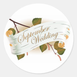 Adesivo Selo de Casamento de Setembro : Folhas da temporad