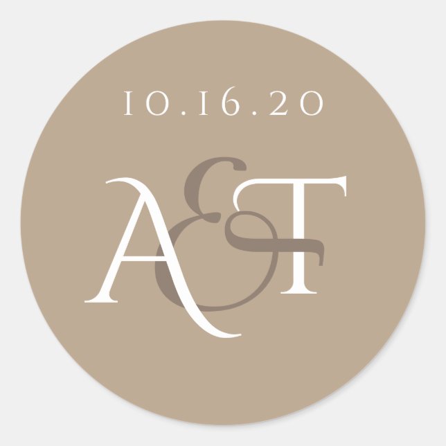 Adesivo Selo de Casamento Monograma (Frente)