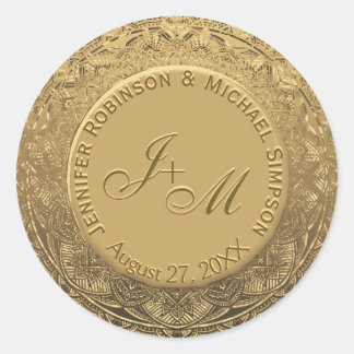 Adesivo Selo de Casamento Monograma Personalizável