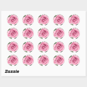 Adesivo Selo de Casamento Rosa Rosa Geométrico Elegante