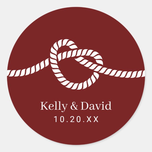 Adesivo Selo de Casamento Vermelho do Coração de casando (Frente)