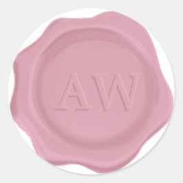 Adesivo Selo De Cera De Casal De Monograma, Rosa Elegante
