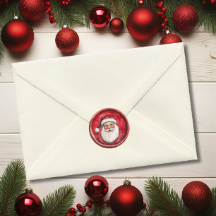 Adesivo Selo de Cera de Natal Vermelho Falso Santa