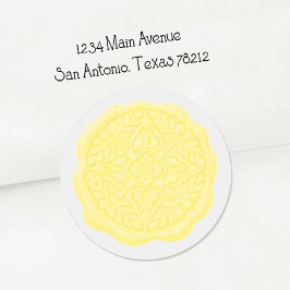 Adesivo Selo de Cera Falsa, Amarelo Limão