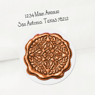 Adesivo Selo de Cera Falsa, Cobre