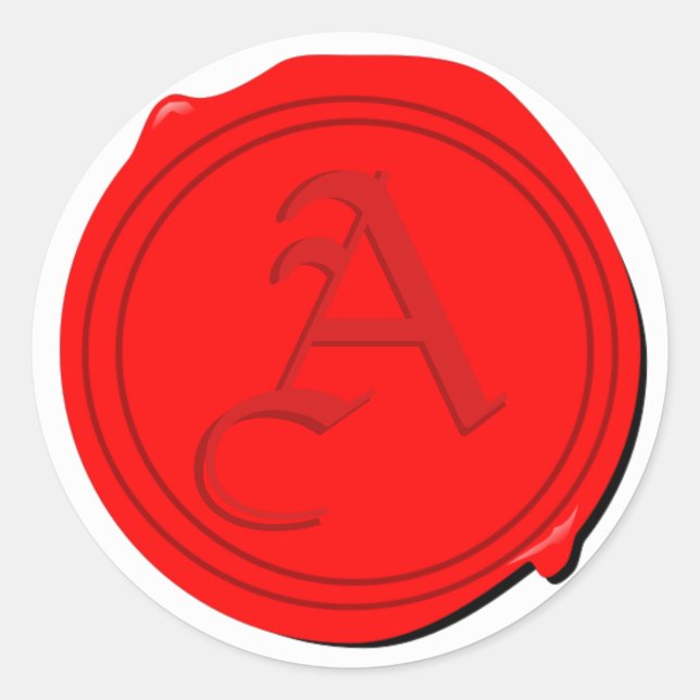 Adesivo Selo de Cera Falsa com sua escolha de inicial! (Frente)