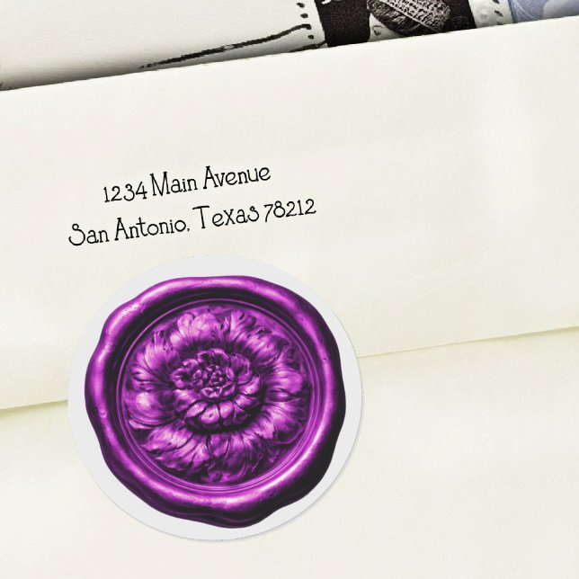 Adesivo Selo de Cera Falsa Peônia Roxo 2 (Criador carregado)
