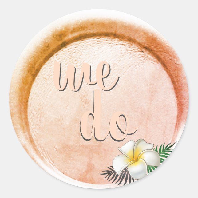 Adesivo *~* Selo de Cera Floral Bronzeado Pêssego para Cas (Frente)