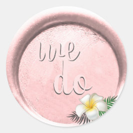 Adesivo *~* Selo de Cera Floral Rosa Bege com Stamp para C