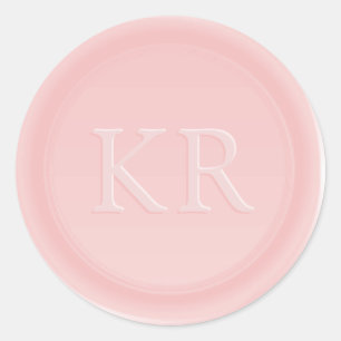 Adesivo Selo de Cera Monograma Elegante Rosa Bege