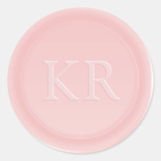Adesivo Selo de Cera Monograma Elegante Rosa Bege