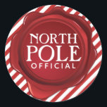 Adesivo Selo de cera oficial do Polo Norte Strike Christma<br><div class="desc">Personalizar com qualquer texto. Itens correspondentes disponíveis.</div>