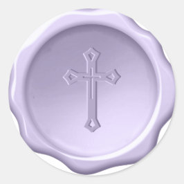 Adesivo Selo de Cera Roxo Religioso Cruz Lavanda Relevo