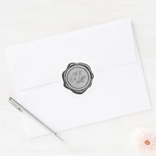 Adesivo Selo de Cera Silver Monograma Elegante