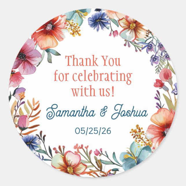 Adesivo Selo de convite para casamento elegante (Frente)