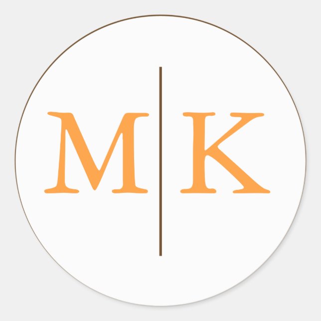 Adesivo Selo de Convite para Casamento Monograma (Frente)