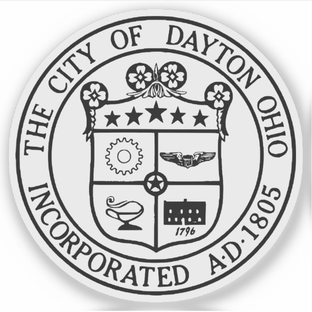 Adesivo Selo de Dayton, Ohio, EUA (Frente)