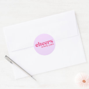 Adesivo Selo de envelope, 40º aniversário, "saúde aos quar