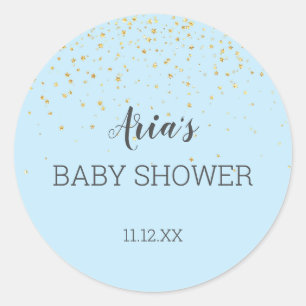 Adesivo Selo de Envelope Azul Confetti Dourado