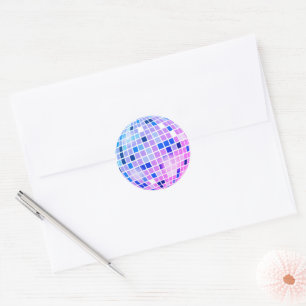 Adesivo Selo de envelope azul cor-de-rosa com retro 70s