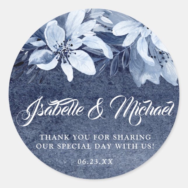 Adesivo Selo de Envelope Azul-Dusty Elegante (Frente)