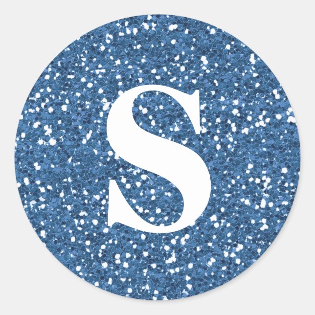 Adesivo Selo de Envelope Azul-Lítio Elegante (Frente)