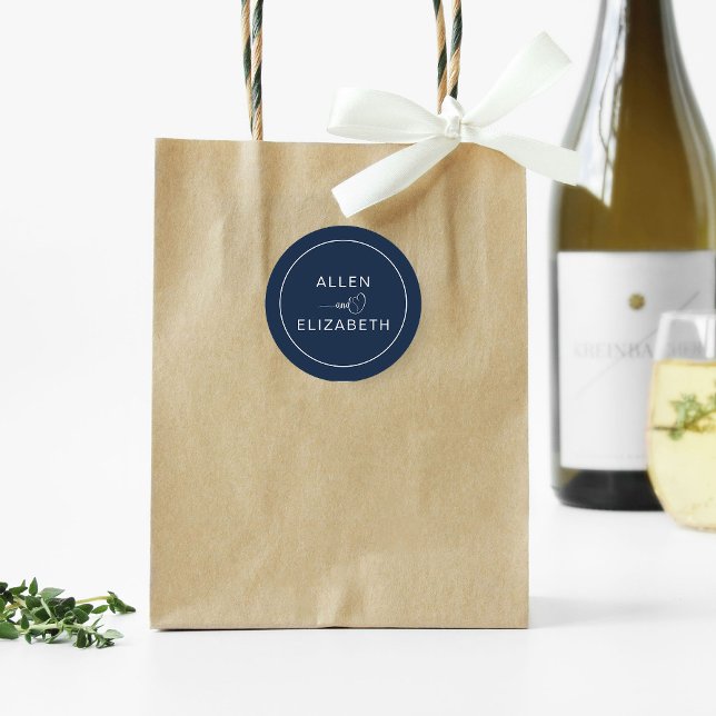 Adesivo Selo de Envelope Azul Na moda de Casamento do Mari (Criador carregado)