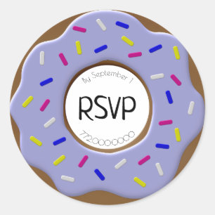 Adesivo Selo de Envelope Azul RSVP RSVP de borras de rosca