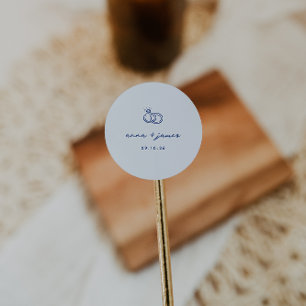 Adesivo Selo de Envelope Azul Whimsical