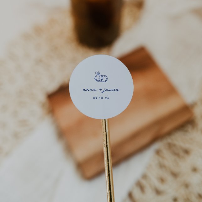 Adesivo Selo de Envelope Azul Whimsical (Criador carregado)