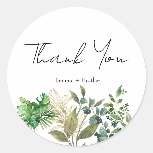 Adesivo Selo de Envelope Botânico Elegante (Frente)