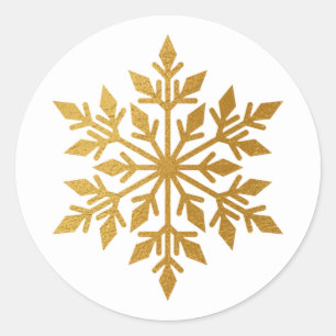 Adesivo Selo de Envelope Branco de Lúxo Gold Fil Snowflak
