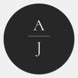 Adesivo Selo de Envelope Branco Negro Casado Monograma
