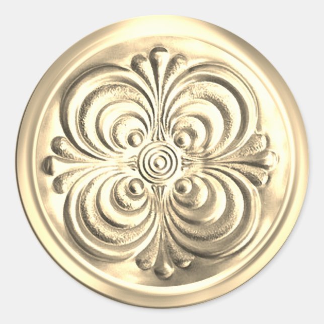 Adesivo Selo de Envelope Brilhante Dourado (Frente)