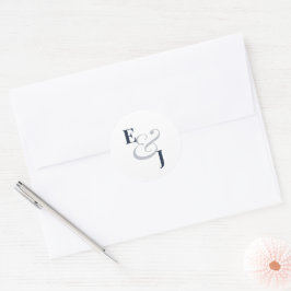 Adesivo Selo de Envelope Casamento Ampersand Azul Marinho