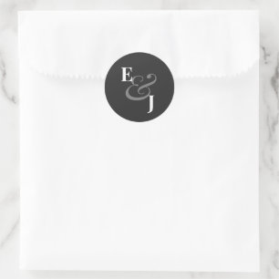 Adesivo Selo de Envelope Casamento Grafite Reverso Selo