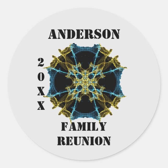 Adesivo Selo de Envelope Celestial Unique Family Runion (Frente)