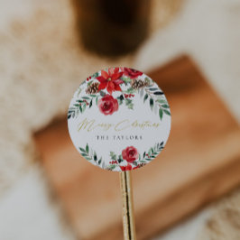 Adesivo Selo de Envelope Clássico de Natal Moderno