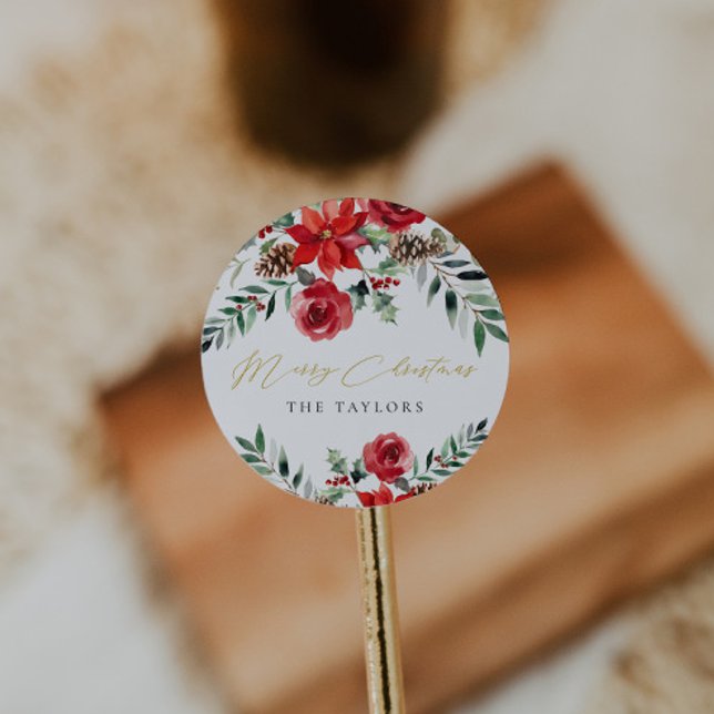 Adesivo Selo de Envelope Clássico de Natal Moderno (Criador carregado)