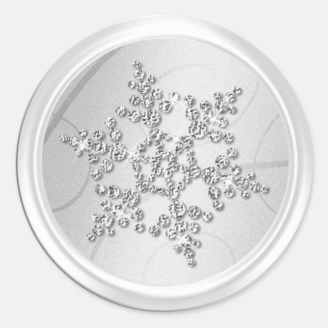 Adesivo Selo de Envelope Cristal de Prata (Frente)